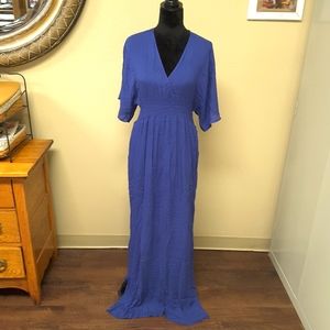 Polagram blue maxi summer dress Sz L